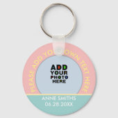 Porte-clés Nom de conservation, texte et date spéciale, coule (Recto)