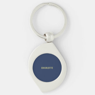 Porte-clés Nom de couleur bleue classique minimaliste profess
