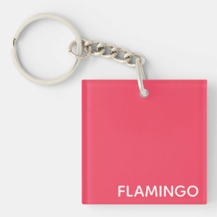 Porte-clés Nom de couleur rose Flamant rose