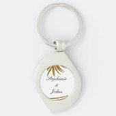 Porte-clés Nom de couple personnalisé Tropical Glitter Or Feu (Devant)