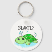 Porte-clés Nom de dessin personnalisé de la tortue mûre (Recto)