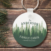 Porte-clés Nom de famille Cabine Emplacement Pine Tree Forest