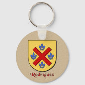 Porte-clés Nom de famille espagnol Rodriguez Bouclier histori (Recto)