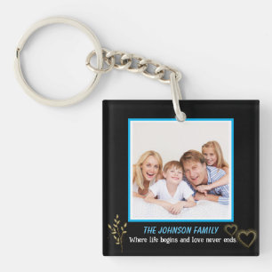 Porte-clés Nom de famille noir et or Photo