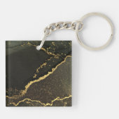 Porte-clés Nom de famille noir et or Photo (Dos)