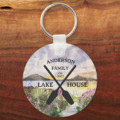 Porte-clés Nom de famille personnalisé Lake House (Recto)