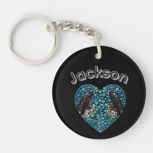 Porte-clés Nom de garçons Jackson Avec Cœur de Orca,,
