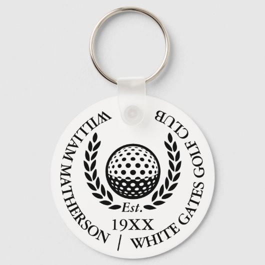 Porte-clés Nom de golf personnalisé classique (Recto)