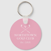 Porte-clés Nom de golf personnalisé Rose (Recto)