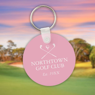 Porte-clés Nom de golf personnalisé Rose