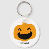 Porte-clés Nom de la face du citrouille de l'Halloween simple (Verso)