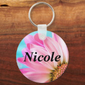Porte-clés Nom de la fleur rose Porte - clé - Nicole (Recto)