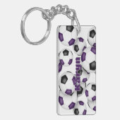 Porte-clés nom de l'athlète grappe de balles violettes de foo (Devant gauche)