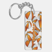 Porte-clés nom de l'athlète grappe de basket orange blanc (Devant gauche)