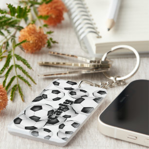 Porte-clés nom de l'athlète groupe de balles de football