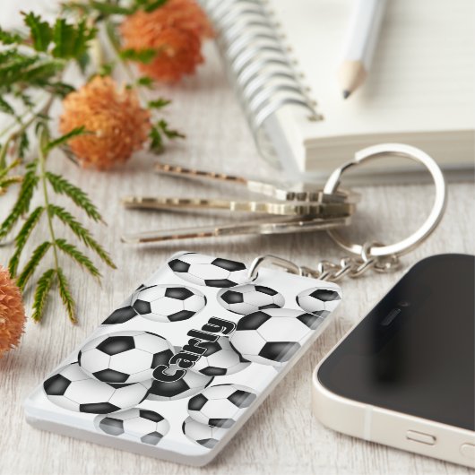 Porte-clés nom de l'athlète groupe de balles de football (Devant droit)