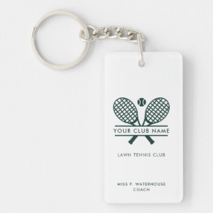 Porte-clés Nom de l'entraîneur du club de tennis personnalisé