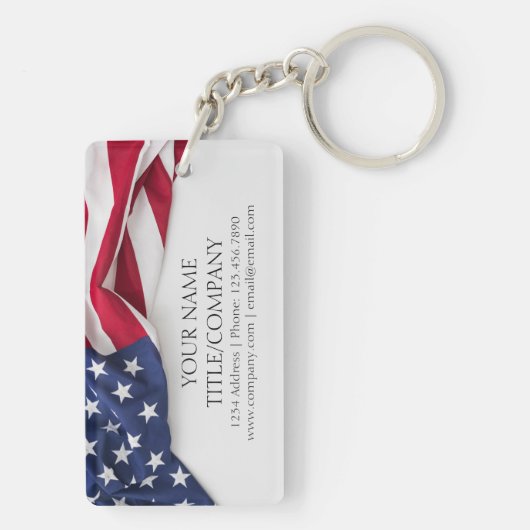 Porte-clés Nom de l'entreprise Business American Flag (Dos)