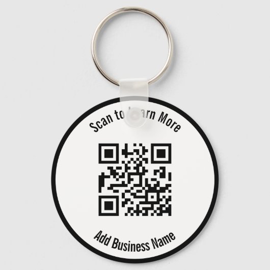 Porte-clés Nom de l'entreprise Code QR en noir et blanc (Recto)