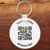 Porte-clés Nom de l'entreprise Code QR en noir et blanc (Verso)