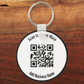 Porte-clés Nom de l'entreprise Code QR en noir et blanc (Recto)