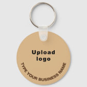 Porte-clés Nom de l'entreprise et logo, Aluminium rond Brown  (Recto)