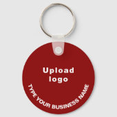 Porte-clés Nom de l'entreprise et logo sur l'aluminium rond r (Verso)