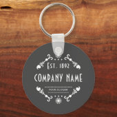 Porte-clés Nom de l'entreprise établie décorative (Verso)