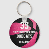 Porte-clés nom de l'équipe de basket-ball de la fille noire r (Recto)