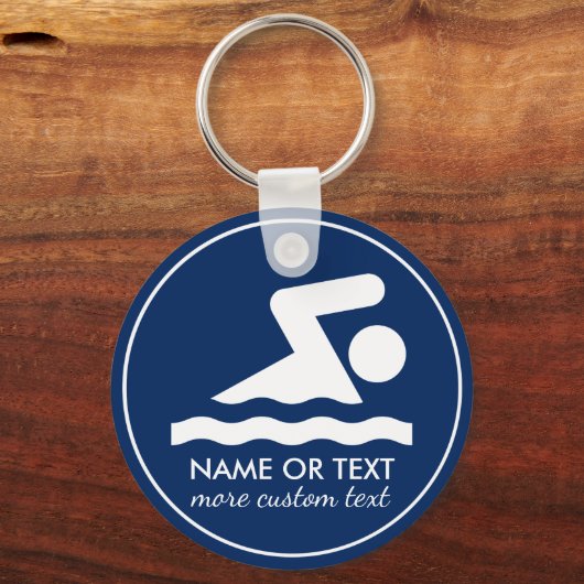 Porte-clés Nom de l'équipe de natation personnalisée (Verso)
