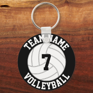 Porte-clés Nom de l'équipe de volley-ball, couleur et numéro