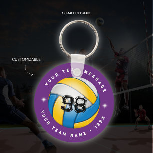 Porte-clés Nom de l'équipe de volley-ball violet Faveurs de j