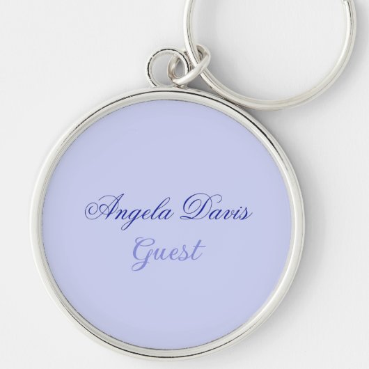 Porte-clés Nom de l'invité élégant du script bleu (Devant)
