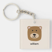 Porte-clés nom de l'ours brun (Devant)
