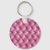 Porte-clés Nom de luxe en faux velours rose glamour (Verso)