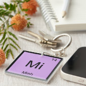 Porte-clés Nom de Miah Chimie Élément Tableau périodique (Devant Droit)