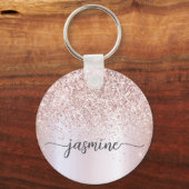 Porte-clés Nom de monogramme élégant en écriture script dorée (Recto)