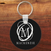 Porte-clés Nom de monogramme moderne élégant (Recto)