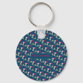 Porte-clés Nom de motif triangle Abstrait bleu (Recto)