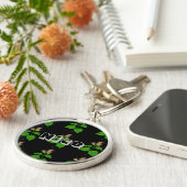 Porte-clés Nom de Nice ou texte Lovely Green Leaf Image (Côté)