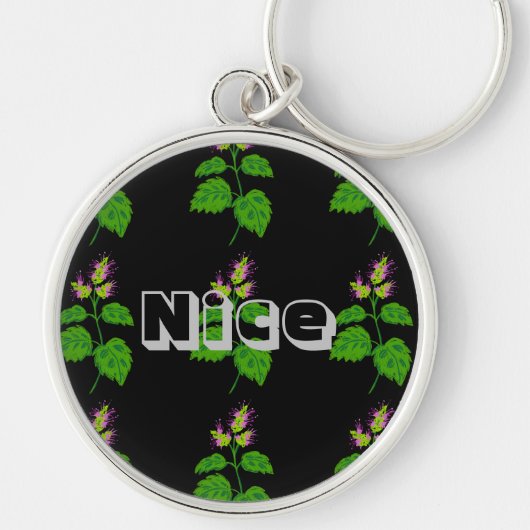 Porte-clés Nom de Nice ou texte Lovely Green Leaf Image (Devant)