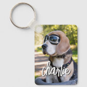 Porte-clés Nom de photo d'animal de compagnie simple moderne (Recto)