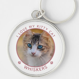 Porte-clés Nom de photo de chat mignon Empreintes de pattes r