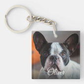 Porte-clés Nom de script de photo de chien mignon amateur de (Devant)