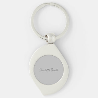 Porte-clés Nom de script manuscrit minimaliste Gris