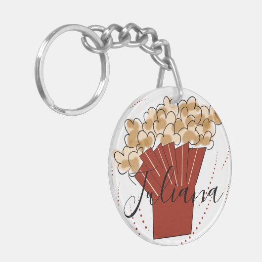 Porte-clés Nom de script Popcorn Doodle (Devant gauche)