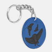 Porte-clés Nom de script Stingray Doodle Bleu (Devant gauche)