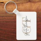 Porte-clés Nom de signature Monogram beige (Recto)