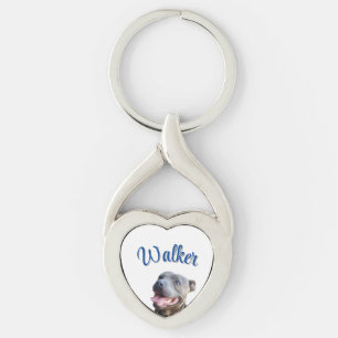 Porte-clés Nom de Walker avec Staffy Bull Terrier,
