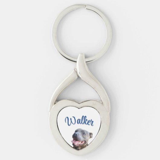 Porte-clés Nom de Walker avec Staffy Bull Terrier, (Devant)